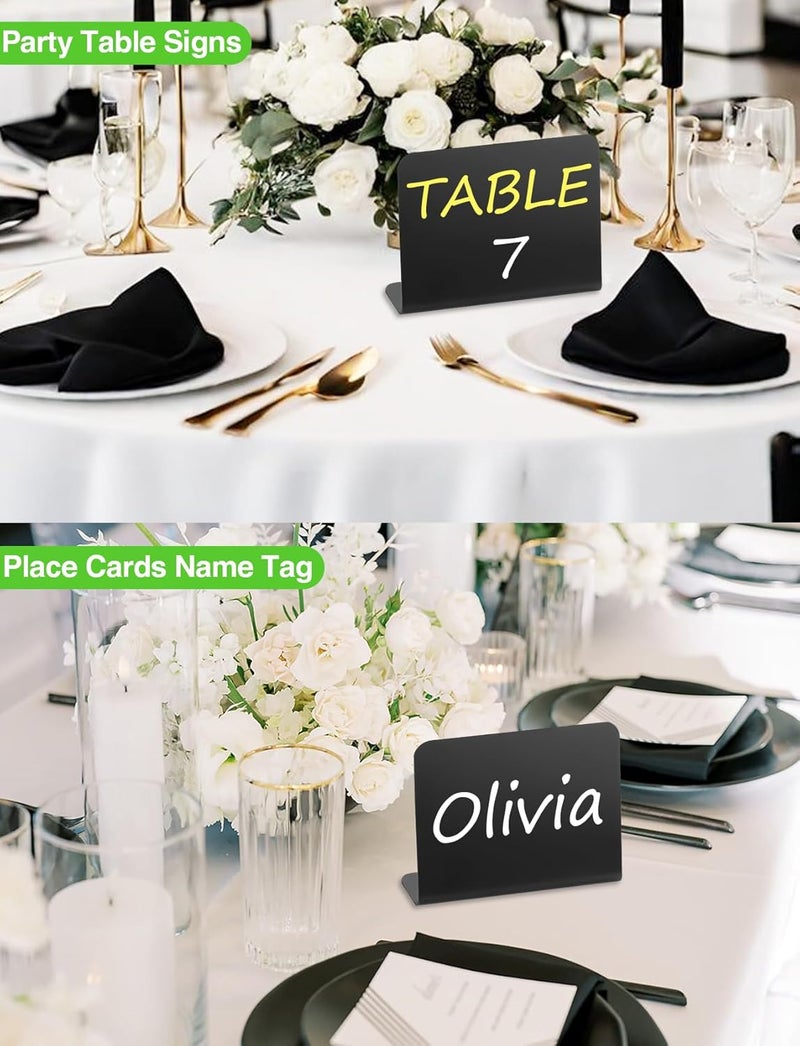 Herda 24 PCS Food Labels for Party Buffet 4"x3" Mini Chalkboard Signs for Birthday Bakery Place Cards Name Cards Food Tags for Wedding Table Signs Chalkboard Labels Includes 6 Wet Erase Markers - Image 5